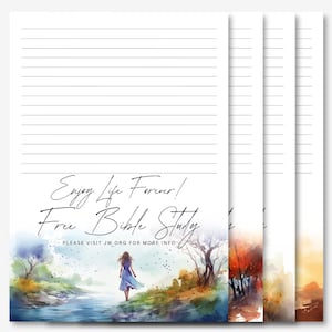 Enjoy Life Forever | Bible Study Invitation Campaign | JW Letter Writing Stationery | Letter Writing Paper | JW Printable | Nature Designs