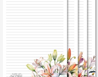 Printable JW Letter Writing Stationery | Download and Print at Home | No Physical Item Will Be Shipped
