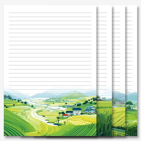 JW Letter Writing Stationery | Letter Writing Paper | JW Printable | Rice Paddy Farm Stationery