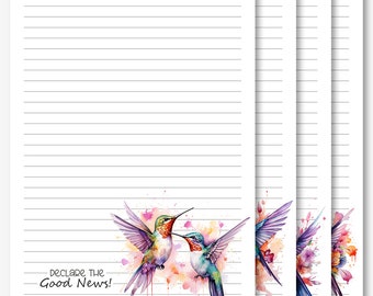 2024 Special Convention Declare the Good News JW Letter Writing Stationery | Letter Writing Paper | JW Printable | Hummingbirds