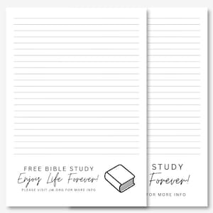 Enjoy Life Forever | Bible Study Invitation Campaign | JW Letter Writing Stationery | Letter Writing Paper | JW Printable