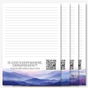 ¿Está Dios en todas partes y es omnipresente? / Preguntas bíblicas respondidas / Papelería para escribir cartas de los TJ / Papel para escribir cartas / Imprimibles de los TJ / Código QR