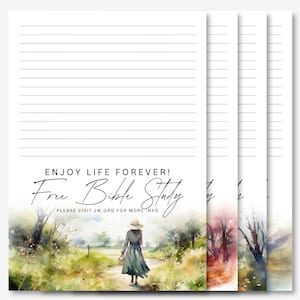 Enjoy Life Forever | Bible Study Invitation Campaign | JW Letter Writing Stationery | Letter Writing Paper | JW Printable | Nature Designs