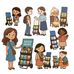 JW Clipart / Cart Witnessing / Adesivi stampabili / Uso commerciale gratuito