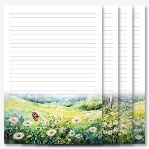 JW Letter Writing Stationery | Letter Writing Paper | JW Printable | Picturesque Daisy Field Stationery