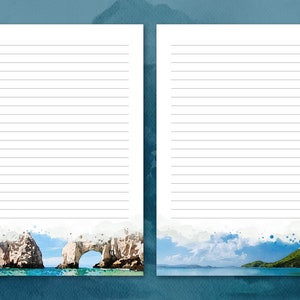 20 Letter Writing Paper | Beach Designs | Digital Download | Printable Paper