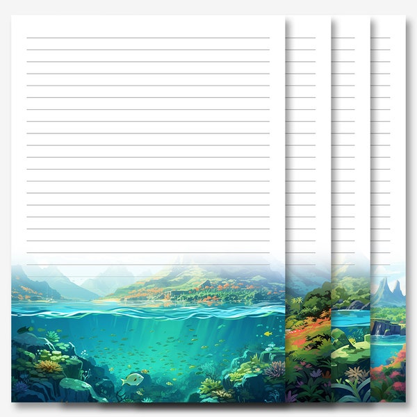 JW Letter Writing Stationery | Letter Writing Paper | JW Printable | Tropical Island Paradise Stationery
