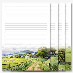 JW Letter Writing Stationery | Letter Writing Paper | JW Printable | Watercolor Quaint Farmhouse Stationery