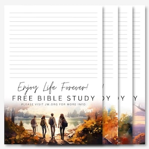 Enjoy Life Forever | Bible Study Invitation Campaign | JW Letter Writing Stationery | Letter Writing Paper | JW Printable | Nature Designs