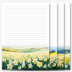 JW Letter Writing Stationery | Letter Writing Paper | JW Printable | Daffodil Fields Stationery