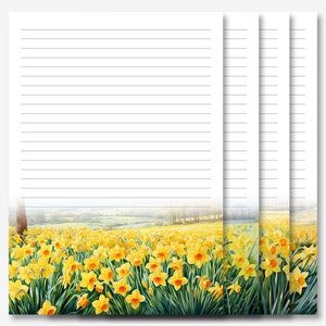 JW Letter Writing Stationery | Letter Writing Paper | JW Printable | Charming Daffodil Field Stationery