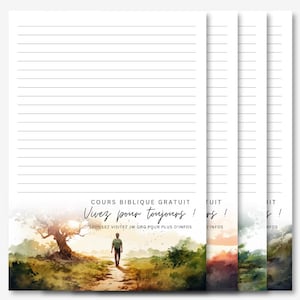 ¡Viva para siempre! / Campaña de invitación a estudios bíblicos / Papelería para escribir cartas de los TJ / Papel para escribir cartas / Papel imprimible de los TJ / Francés
