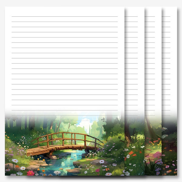 JW Letter Writing Stationery | Letter Writing Paper | JW Printable | Rustic Wooden Bridge Stationery