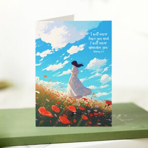 JW Card | Printable Encouragement Card | Hebrews 13:5 &quot;I will never leave you and I will never abandon you&quot; | Instant Download
