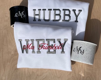 Wifey and Hubby Embroidery