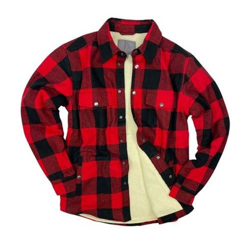 Red Flannel Jacket Checked Flannel Jacket Mens Flannel Etsy UK