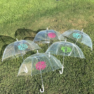 Clear Umbrella with Monogram Initials