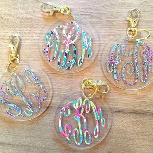Monogram Acrylic Keychain, Personalize Key Chain