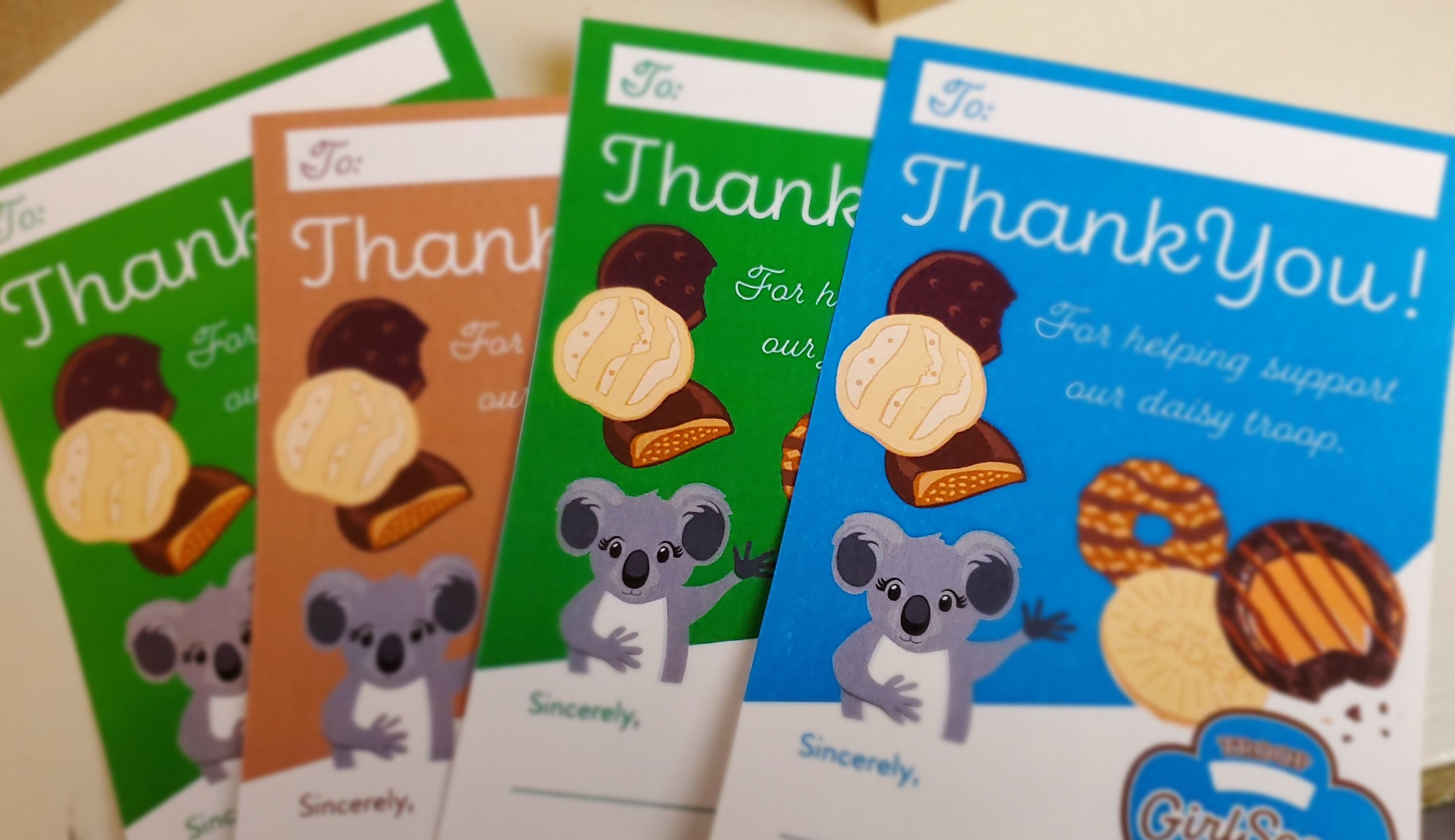 Girl Scout Cookie Thank You Cards or Tags Daisy Brownie Etsy