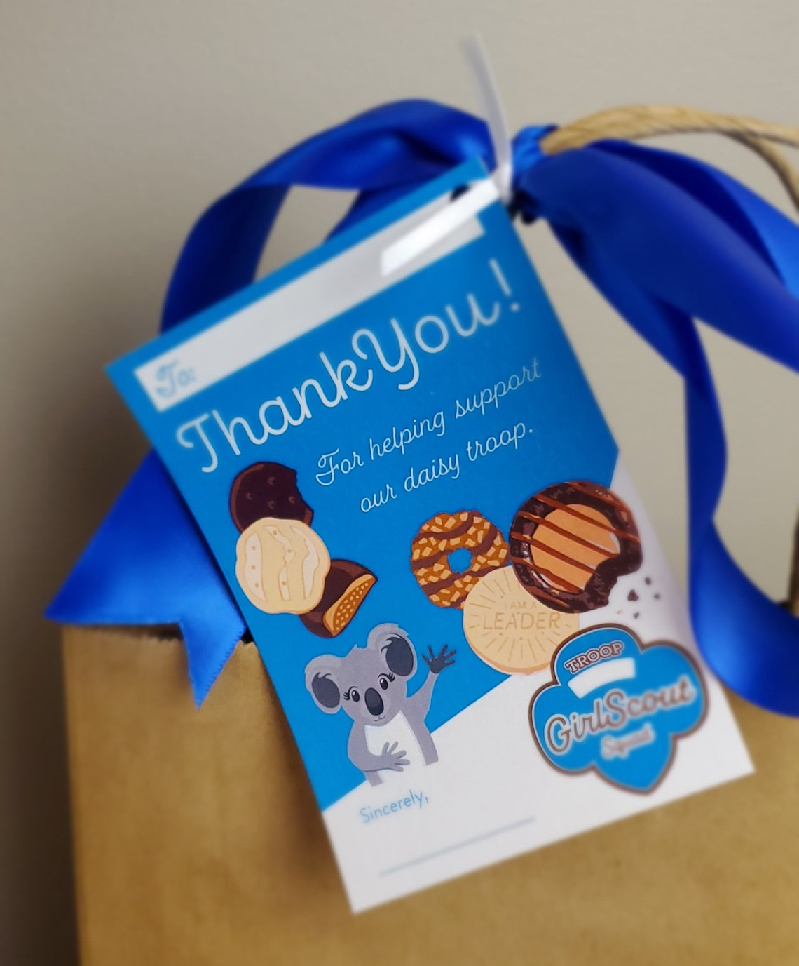 Girl Scout Cookie Thank You Cards or Tags Daisy Brownie Etsy