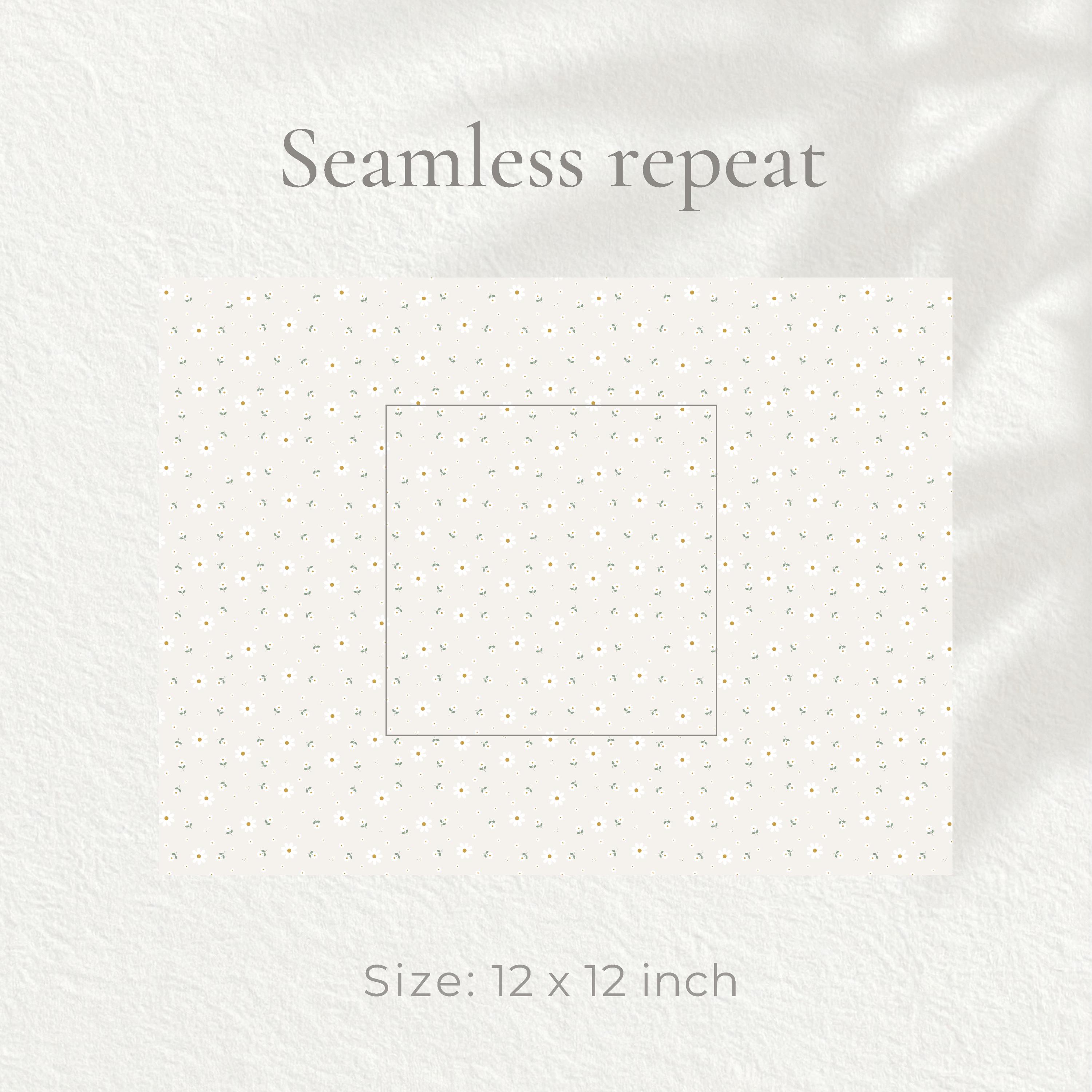 Ivory Daisy Seamless Pattern Digital Paper – Neutral Floral Scrapbook ...