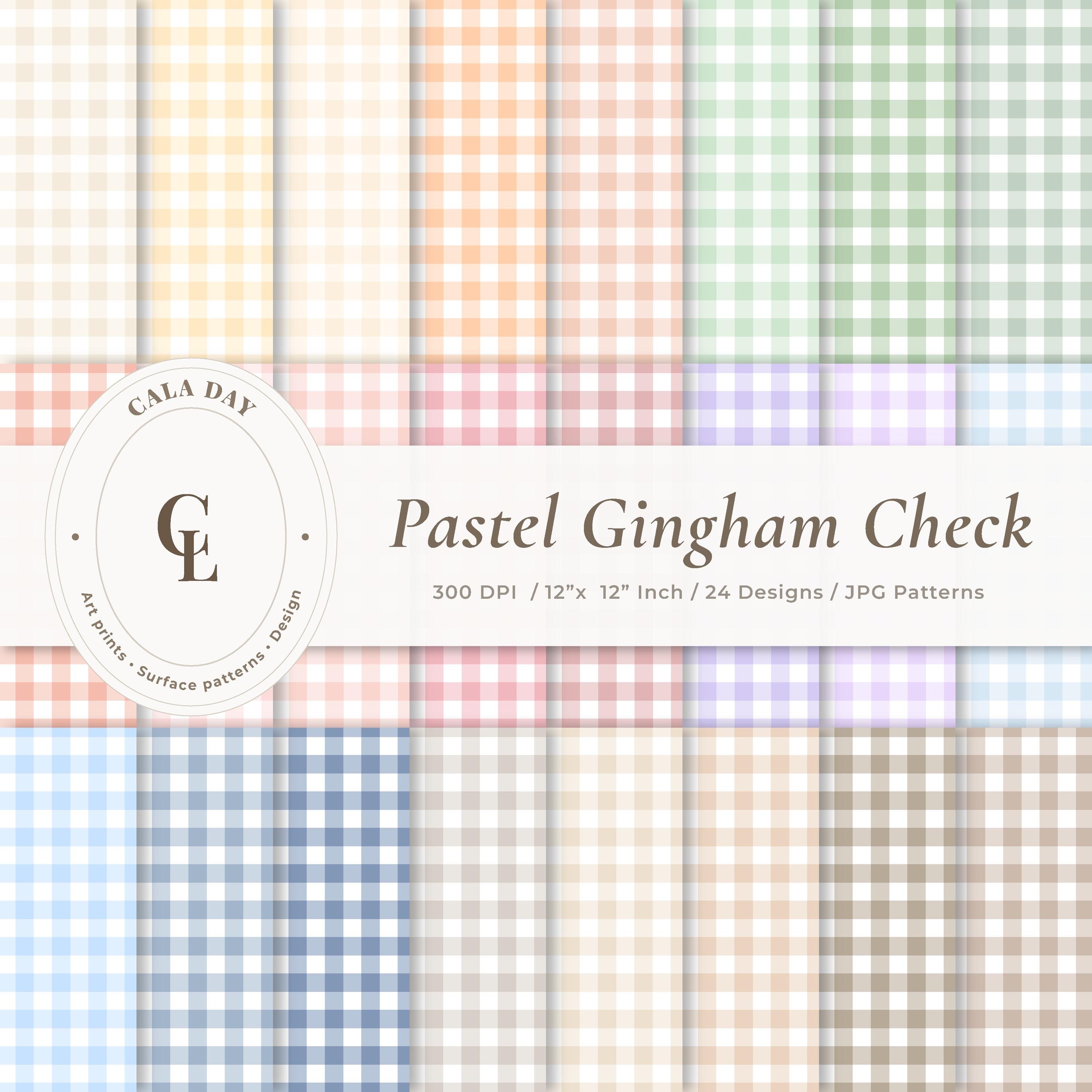 Digital Paper Pack, Scrapbook Paper Pack, Pastel Gingham Pattern ...