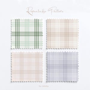 Pastel Plaid Seamless Pattern Digital Paper Pack – Vintage Check ...