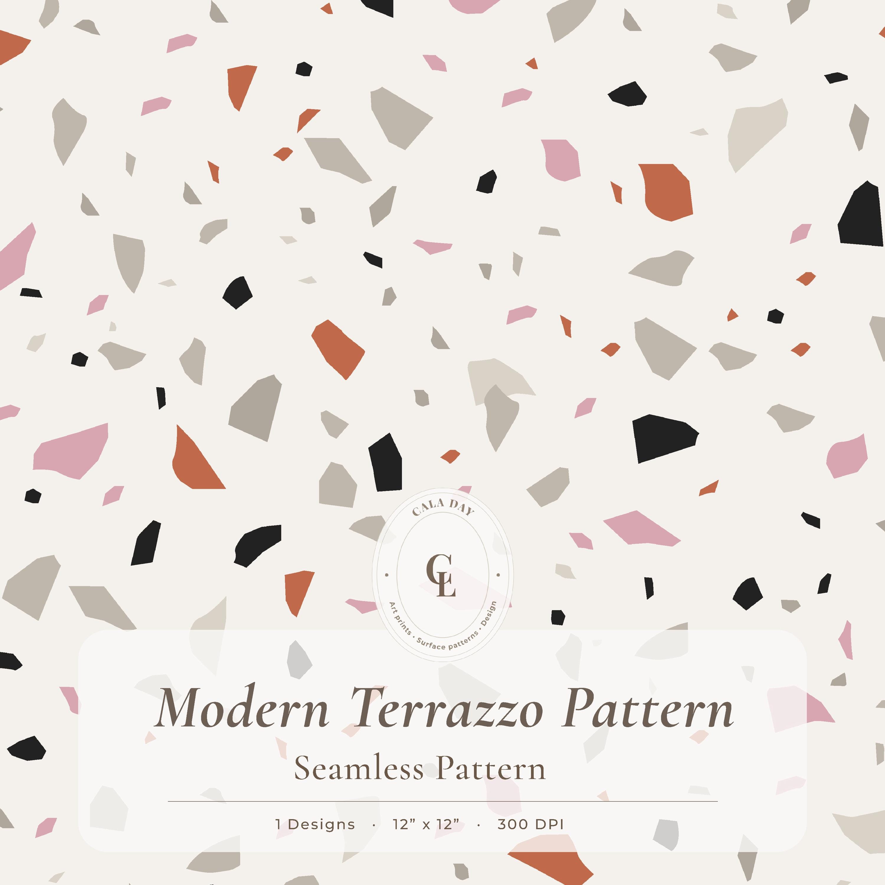 Digital Paper Pack, Scrapbook Paper Pack, Modern Terrazzo Pattern ...