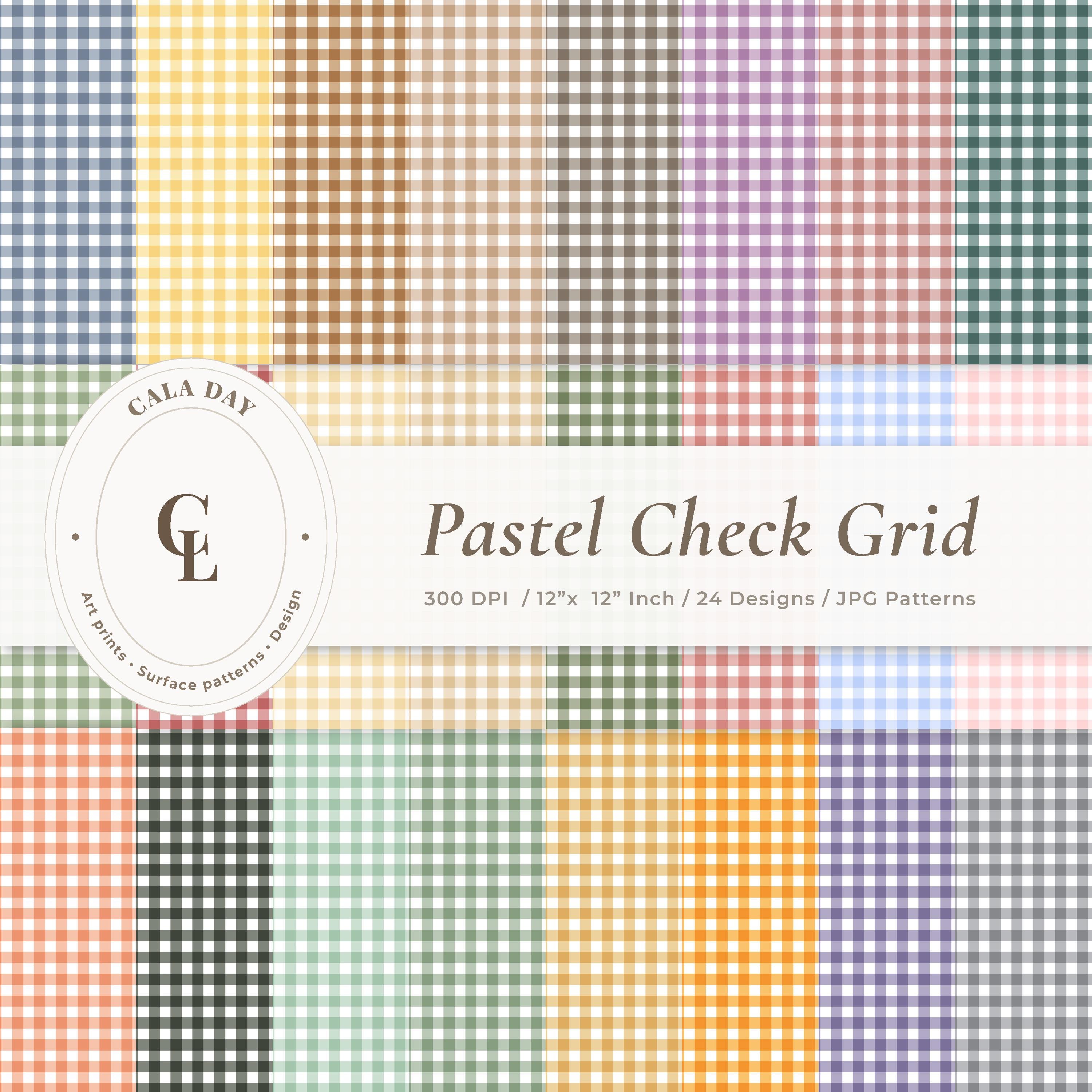 Pastel Check Grid Seamless Pattern Digital Paper Pack – Plaid Scrapbook ...