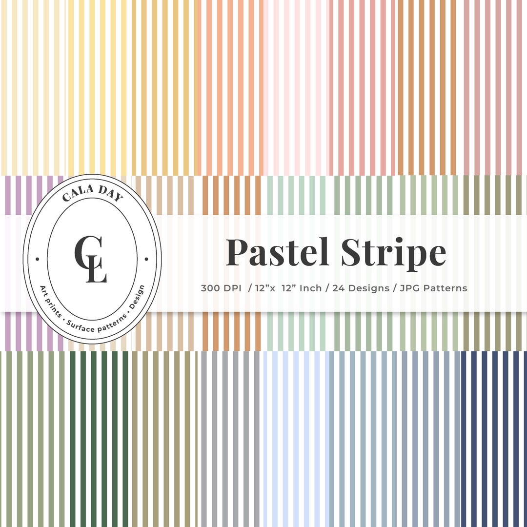 Pastel Stripe Digital Paper Pack – Seamless Striped Backgrounds for ...