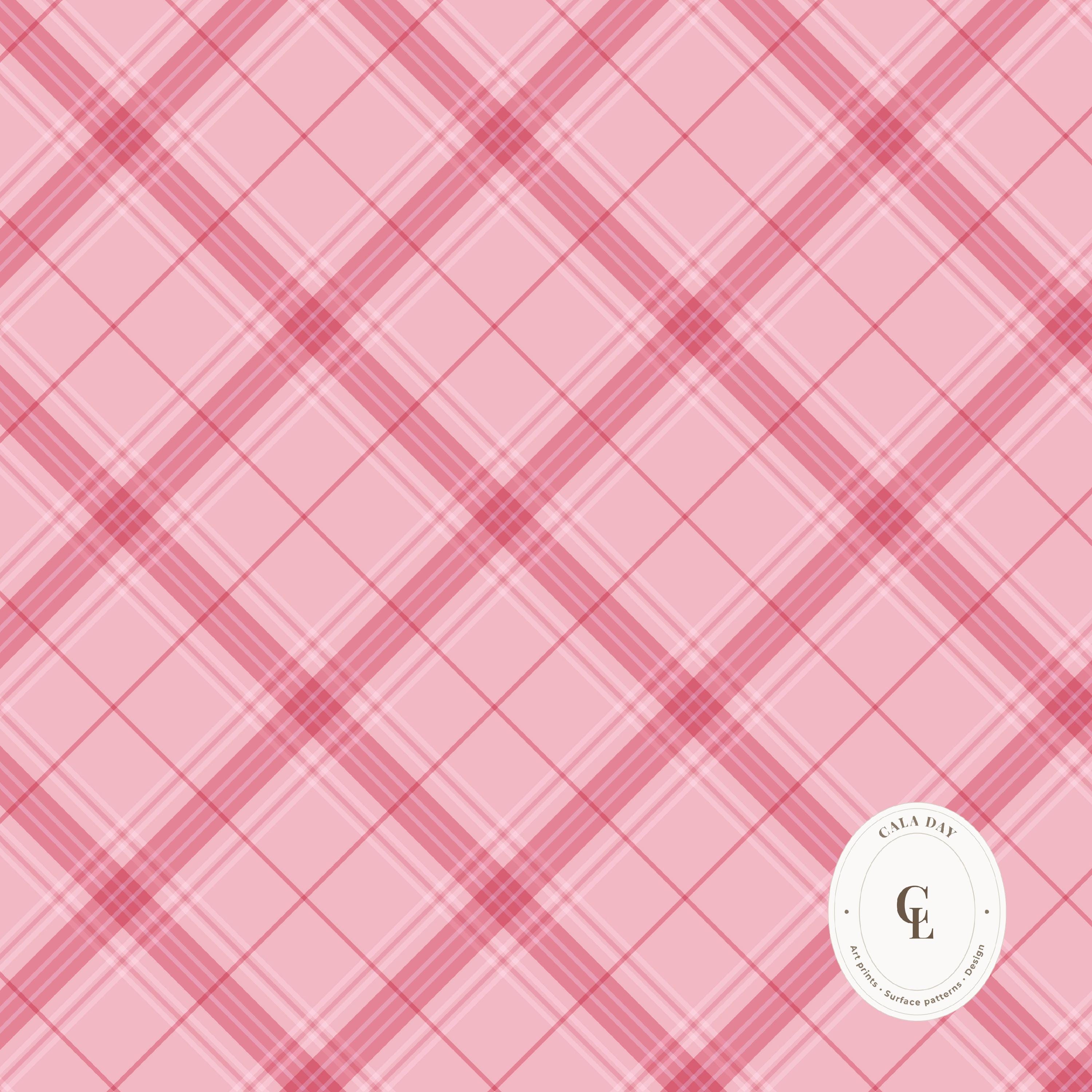 Pink Plaid Gingham Digital Paper Pack – 12x12 Seamless Scrapbook Paper ...