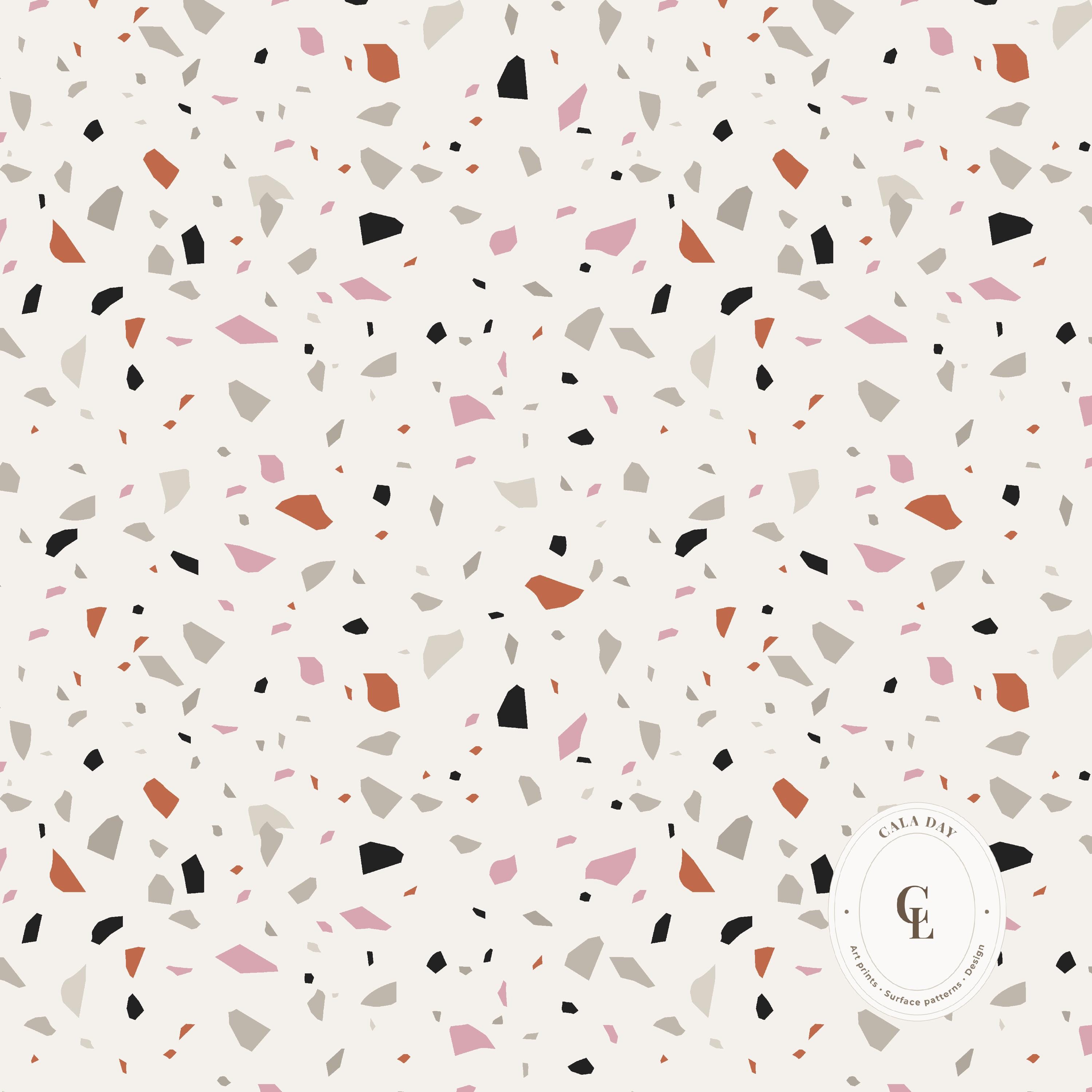Digital Paper Pack, Scrapbook Paper Pack, Modern Terrazzo Pattern ...