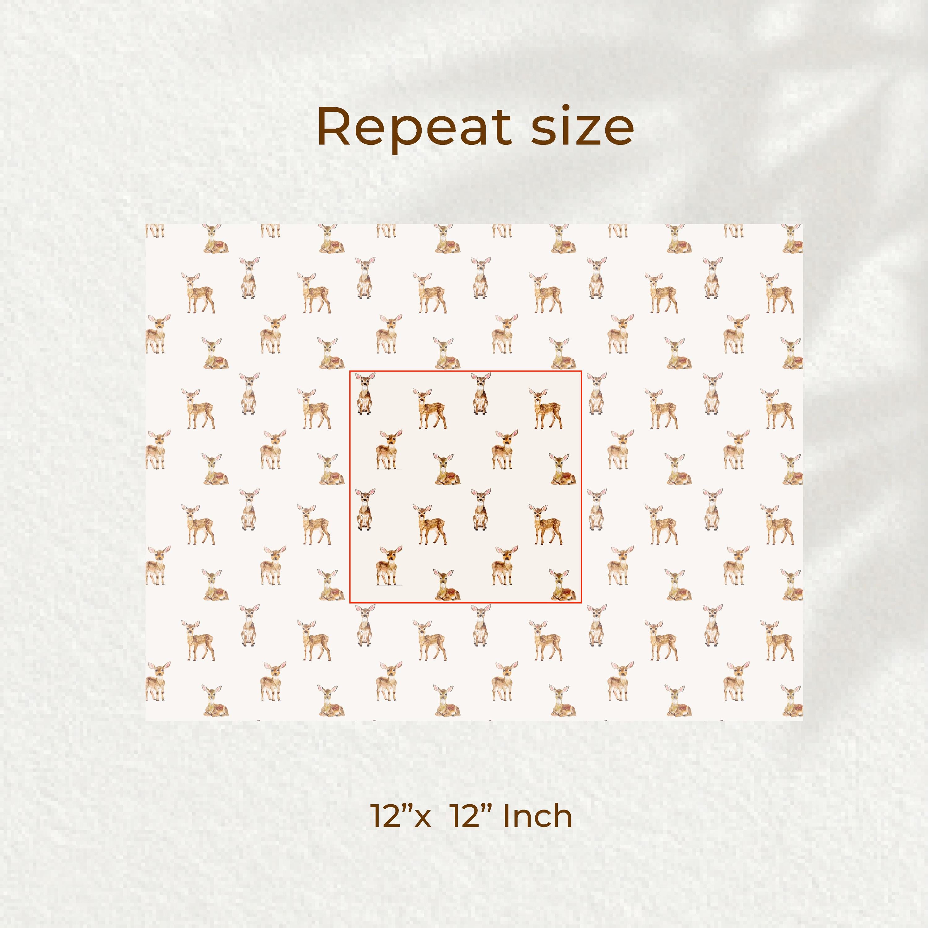 Watercolor Baby Deer Seamless Pattern Digital Paper Pack – Neutral ...