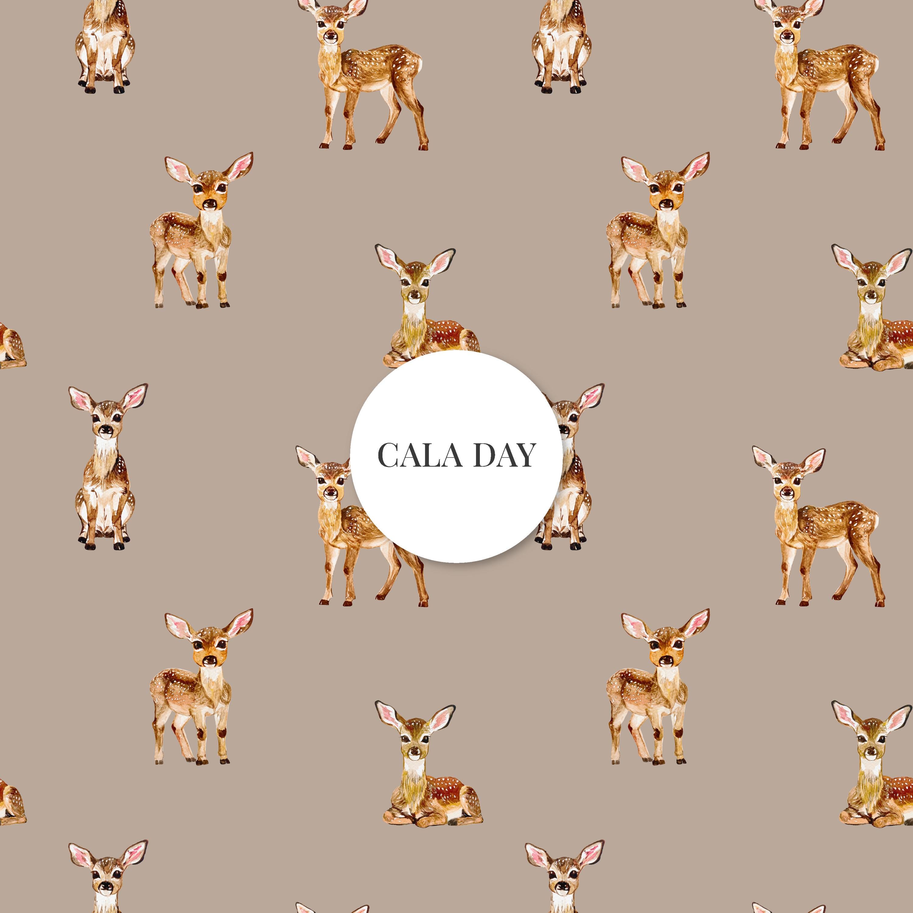 Watercolor Baby Deer Seamless Pattern Digital Paper Pack – Neutral ...