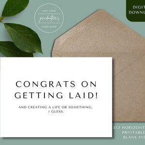 DIGITAL DOWNLOAD - Baby Card - Printable Card - Congrats on Getting Laid - Baby Shower - New Baby - Diaper Keg