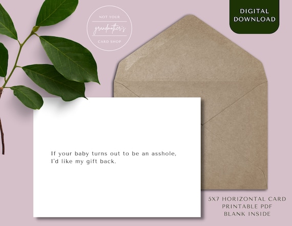DIGITAL DOWNLOAD Baby Card Printable Card Baby Turns Out - Etsy