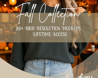Fall Mockup Bundle | Bella Canvas 3001 Tee Shirt Mockup | Autumn Fall Shirt Mockup | Halloween Mockup Bundle | Instant Download | Sweatshirt