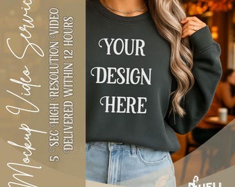 Maqueta de camiseta personalizada en video / Bella Canvas 3001 / Gildan 18000 / / Servicio de video personalizado - Maqueta de camiseta en video - Servicio de maqueta de video