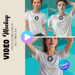 Video Mockup Bella Canvas 3001 T-Shirt Mockup Video | Bright & Fun Models | Animated Video Mockups For Etsy Listings | Digital Download