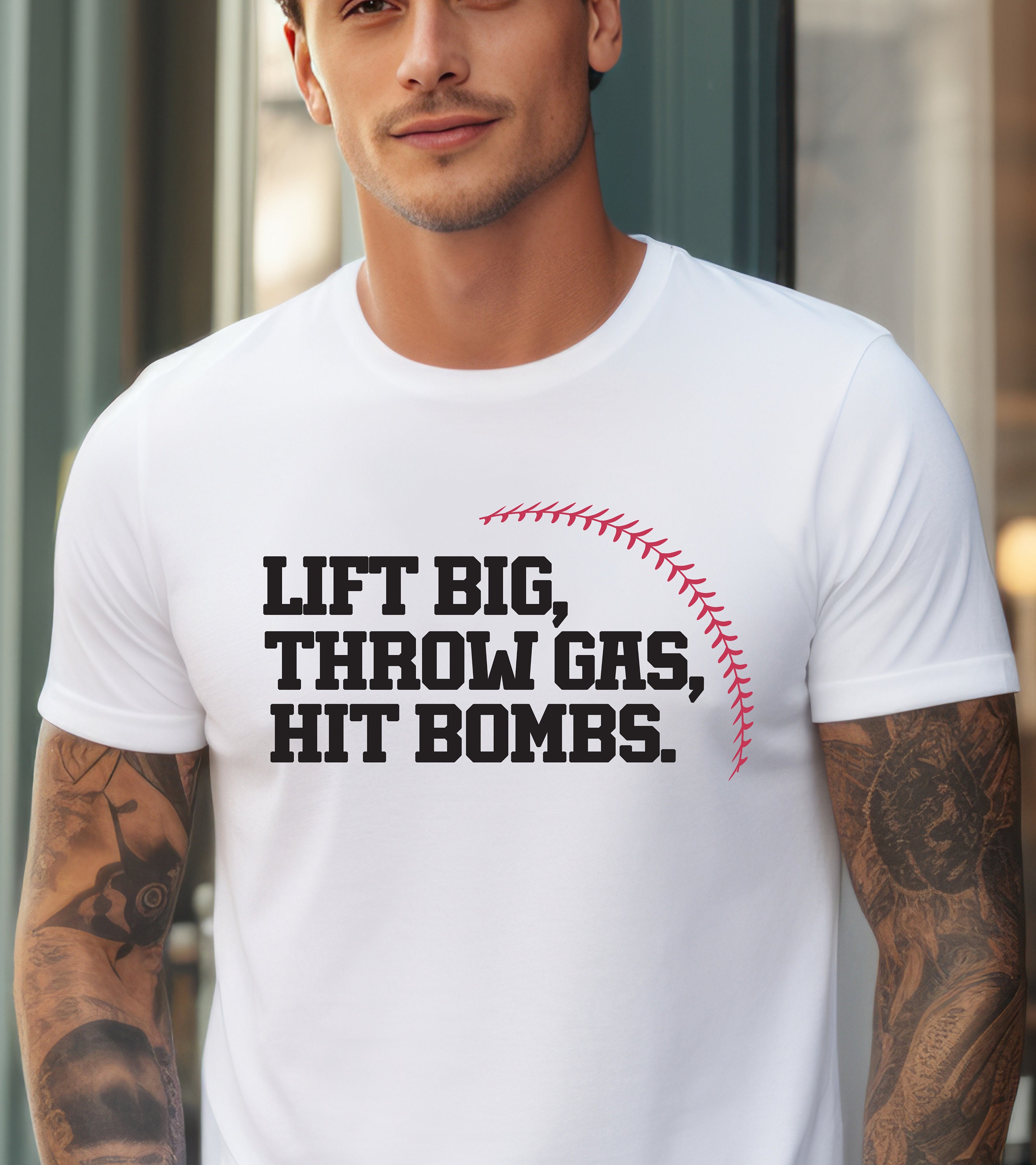 Lift Big Throw Gas Hit Bombs Shirt, Baseball Player Shirt, Coach Gift