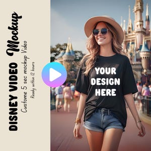 Disney Custom T-Shirt Video Mockup | Bella Canvas 3001 | Gildan 18000 | | Personalized Disney Video Service- T Shirt Mockup Video