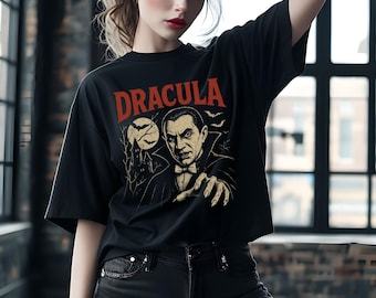 Vintage Dracula Horror Movie T-Shirt | Retro Gothic Vampire Tee | Classic Monster Graphic Shirt | Halloween Horror Fan Gift