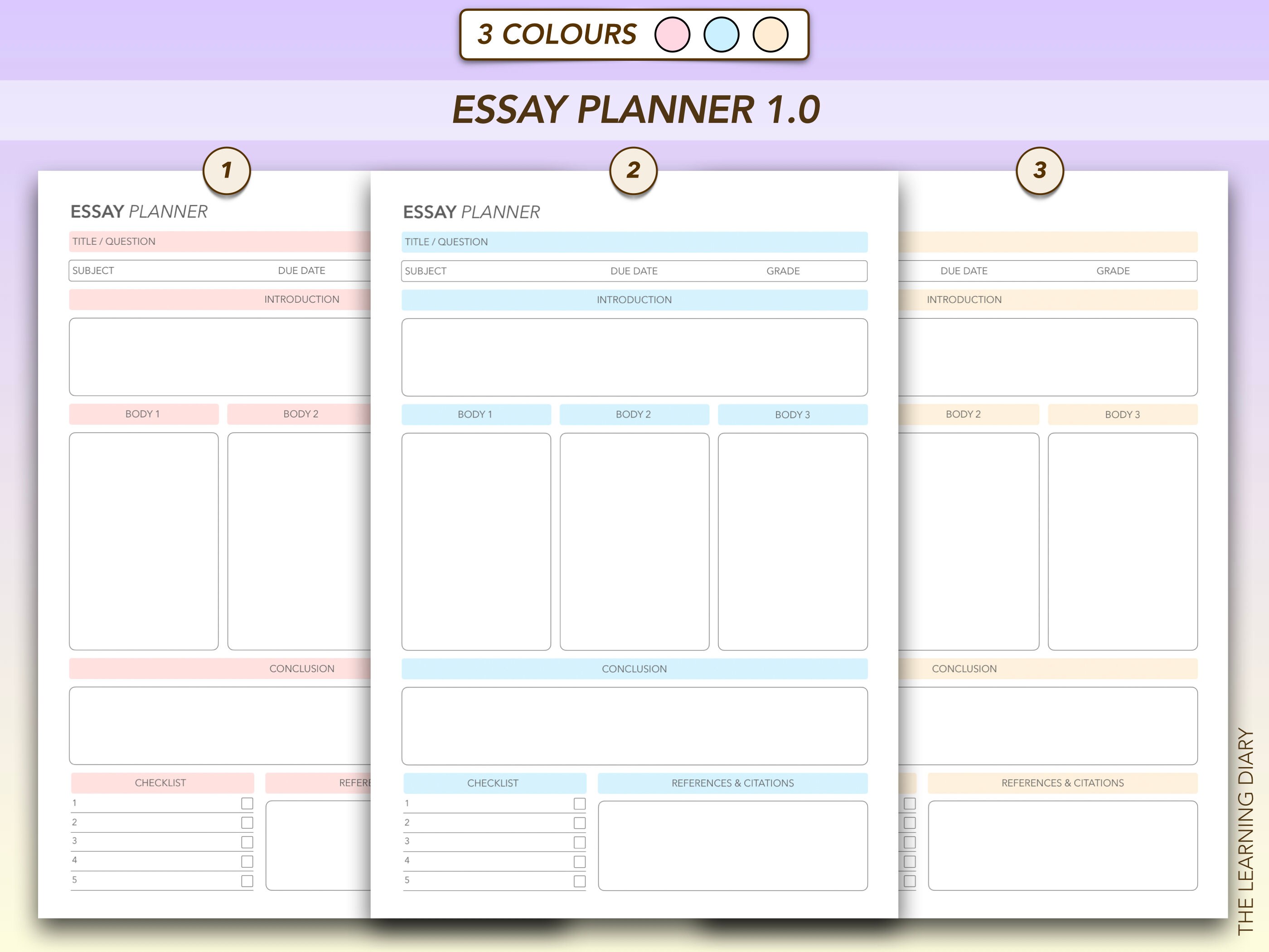 Simple Essay Planner Printable Set Essay Writing Template - Etsy
