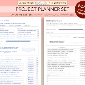 Simple Project Planner Printable: Task Tracker (A4 A5 US Letter) (Digital Download)