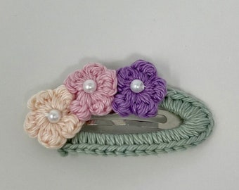 Flower Hair Clips, Crochet Hair Clips, Hair Clips, Girls Snap Clips, Toddler Hair Clips, Baby Hair Clips, Baby Snap Clips, Barrettes,