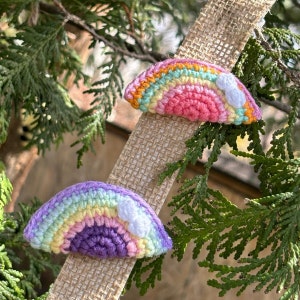 Rainbow Handmade Crochet  Hair Snap for Toddler and Kids, Pink and Purple, Crochet HairClips, Unique Hair clips,  HairSnap,  baby hair clip