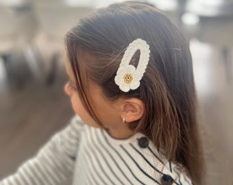 Handmade Crochet Hair Clip, Snap Clip, Gift for Kids