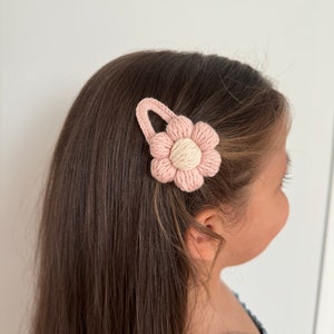 Crochet Snap Clip for Kids, Baby Flower Hair Clip Toddler Hair Clips, Little Girl Barrettes, Hair Accessories, Floral Hair Accessory