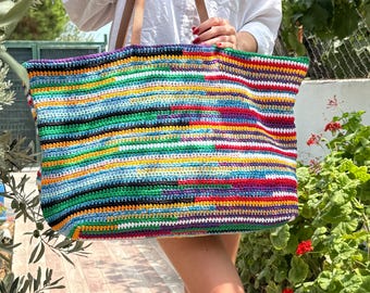 MiuMiu Inspired Oversized Crochet Tote — Luxury Handmade Beach Bag — Designer Style Large Shoulder Bag — Everyday Travel Tote
