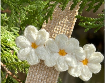 Blumen-Haarspangen, Häkel-Haarspangen, Gestrickte Haarspangen, Mädchen-Haarspangen, Kleinkind-Haarspangen, Baby-Haarspangen, Baby-Druckknöpfe, Haarspangen